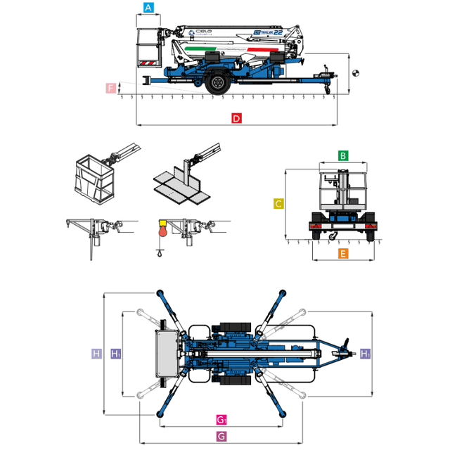 Technische tekening Cela DT Trailer 22